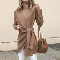 Knitted Women's Vest with Tie Belt – Elin