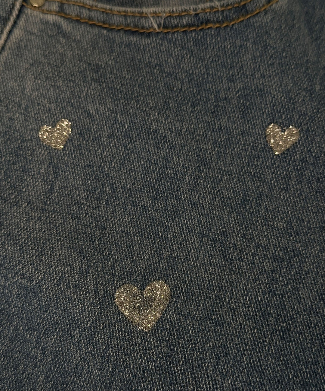 Women's Stretch Jeans with Wide Legs and Heart Print - Amelie