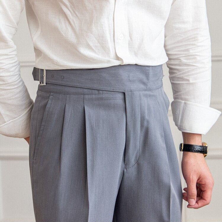 Classic Men's Pants with Buckle - Oliver