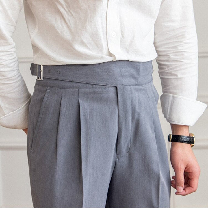 Classic Men's Pants with Buckle - Oliver