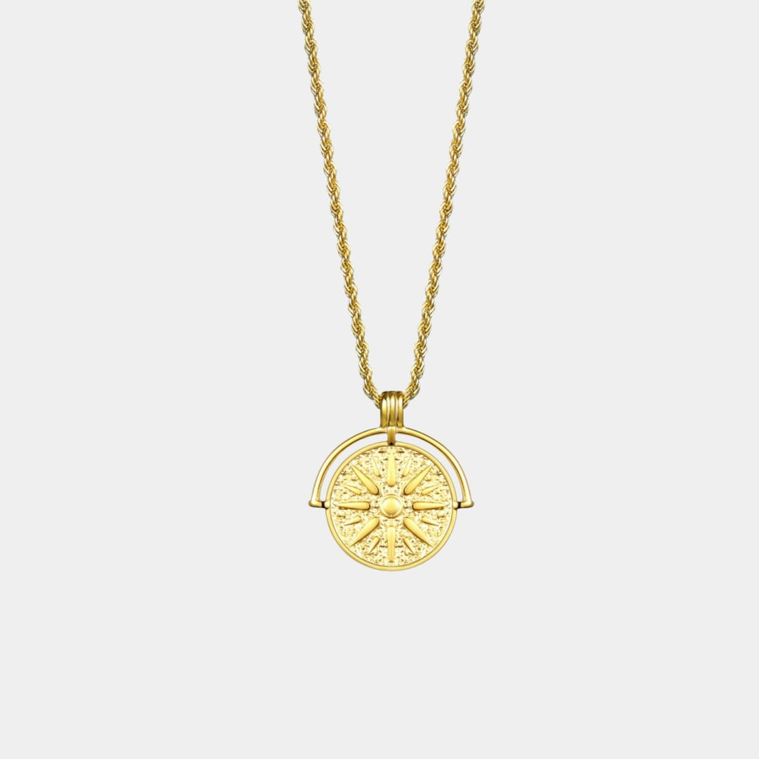 Stylish Sun Pendant Necklace - Aurora