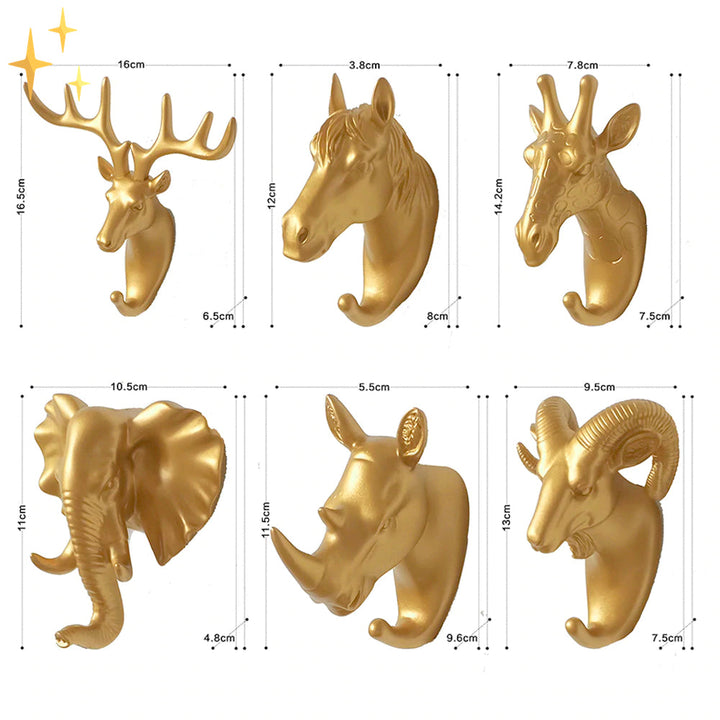 Luxe Gouden Dieren Opberghangers - GoldenPaws