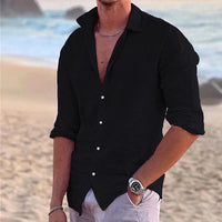 Luxury men's linen shirt with long sleeves - Milan