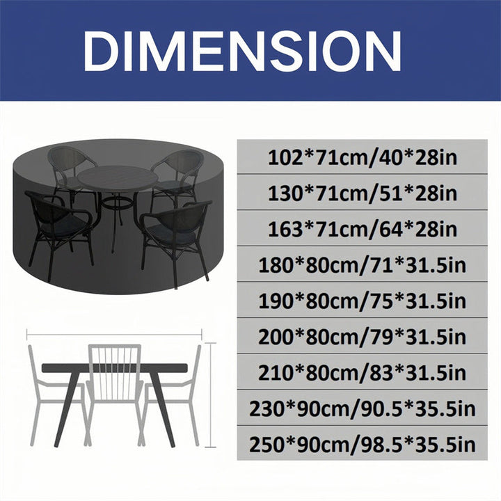 Heavy-Duty Round Patio Furniture Cover with Air Vent 5