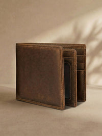 Heren Bifold Echte Leer RFID Blokkerende Portemonnee - StitchCraft