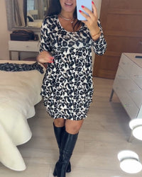Autumn Dress with Leopard Print – Leona
