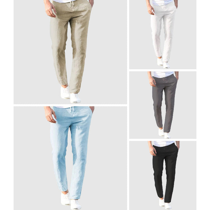 Men's Linen Pants with Drawstring Waist 7