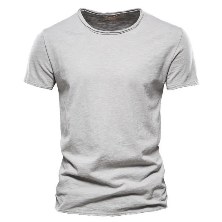 Men's Crew Neck T-Shirt with Slub Yarn Texture 4