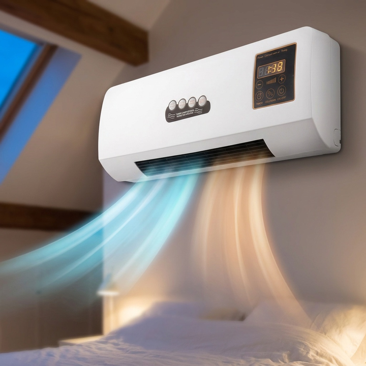 1800W Wall-Mounted AC Unit – 4-in-1 Cooling, Heating, Fan & Dehumidifier 1