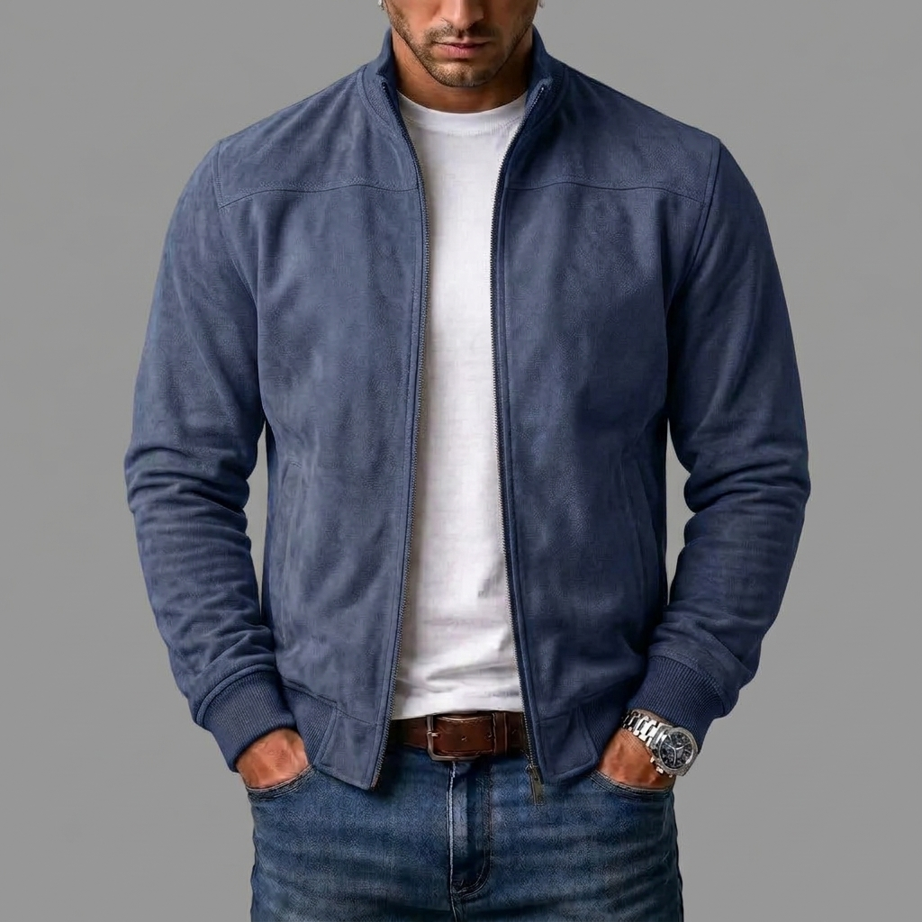 Suede Bomber Jacket for Men 6