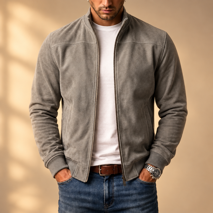 Suede bomber jacket for men – casual men's jacket