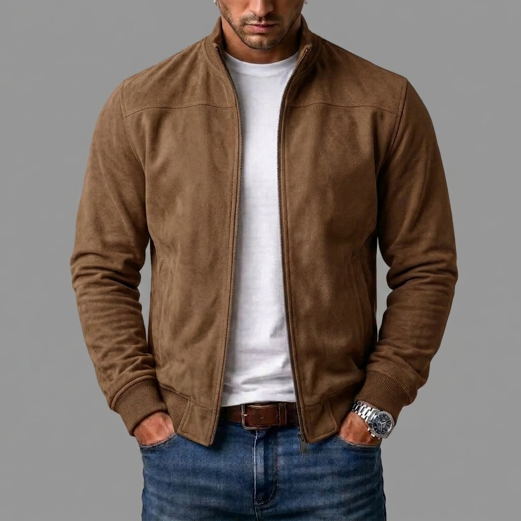 Suede Bomber Jacket for Men 5