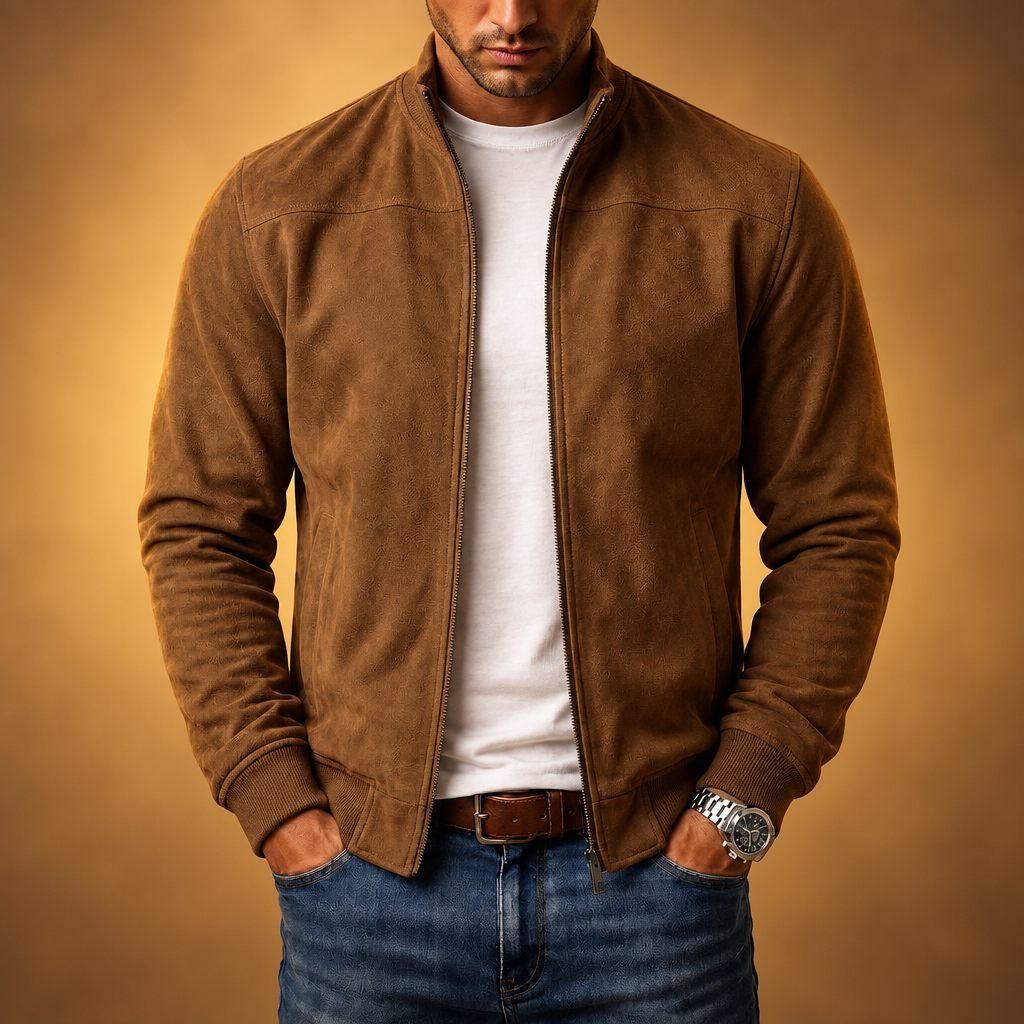 Suede bomber jacket for men – casual men's jacket