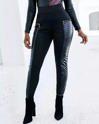 Trendy High-Waisted Leather Pants for Women - Romy