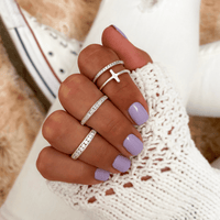 Stylish Double Cross Ring - Celeste