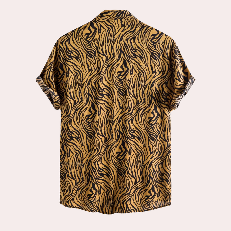 Trendy Tiger Print Shirt with Button Closure - Oscar