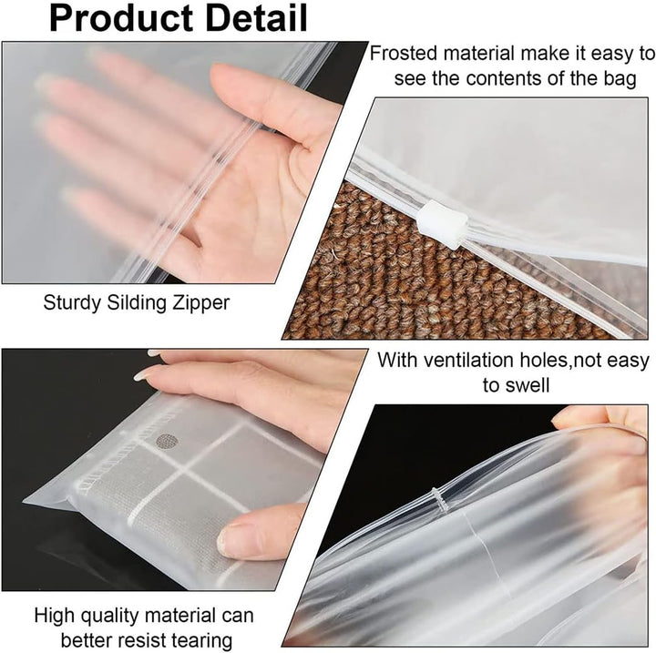 Herbruikbare Matte Zip Zakjes – 40-Pack Kledingopslag Hoezen met Ventilatiegaten