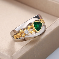 Vintage Ring met Groene Kristal - Aurora