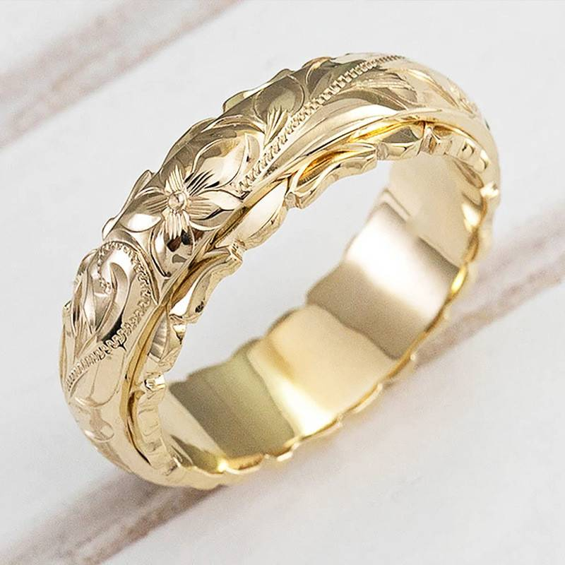 Vintage Gold Flower Ring - Floriana