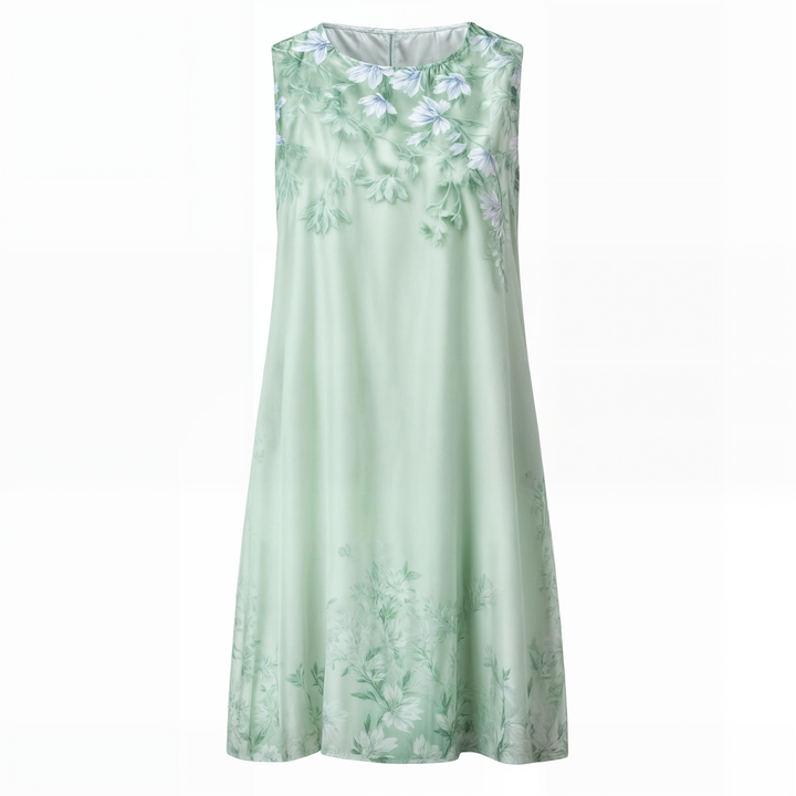 Stylish floral A-line dress with vest for women - Miray