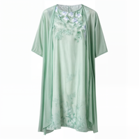 Stylish floral A-line dress with vest for women - Miray