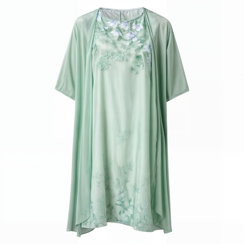 Stylish floral A-line dress with vest for women - Miray