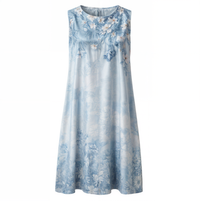 Stylish floral A-line dress with vest for women - Miray