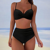 Trendy high-waist bikini with comfortable fit – Eula