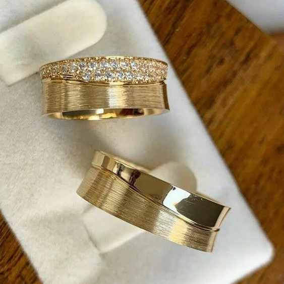 Vintage Gouden Ring met Glitter - Leona