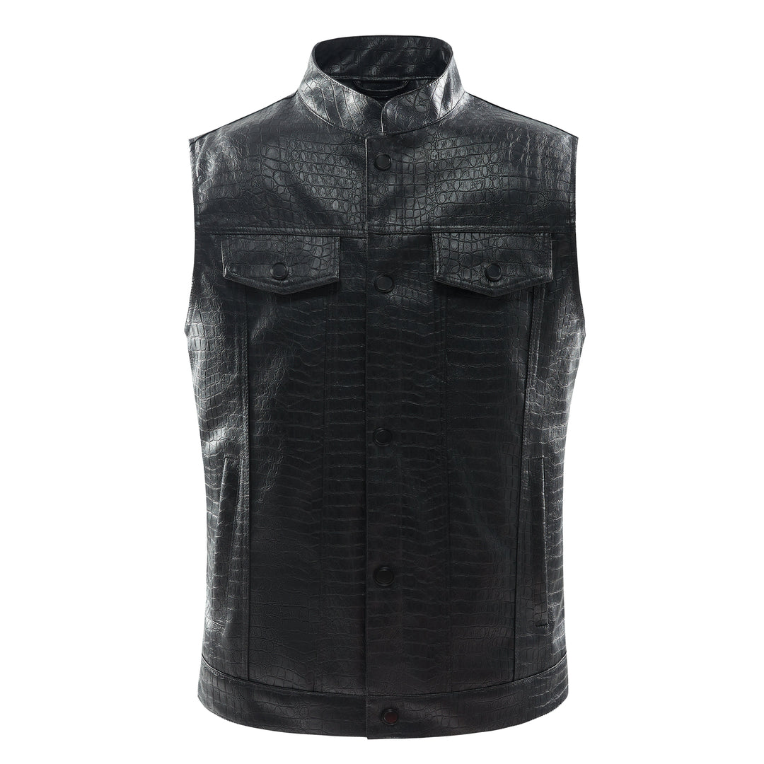 Skórzana kamizelka męska - Viper