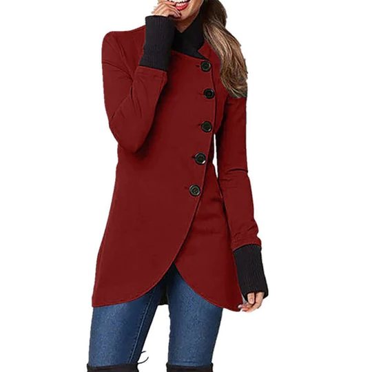 Women's Mid-Season Jacket with Asymmetric Closure – Isabella