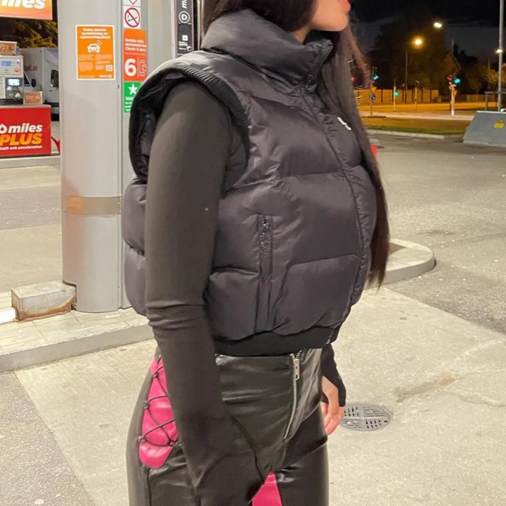 Zwarte Gewatteerde Dames Bodywarmer voor Comfort en Warmte - Naia