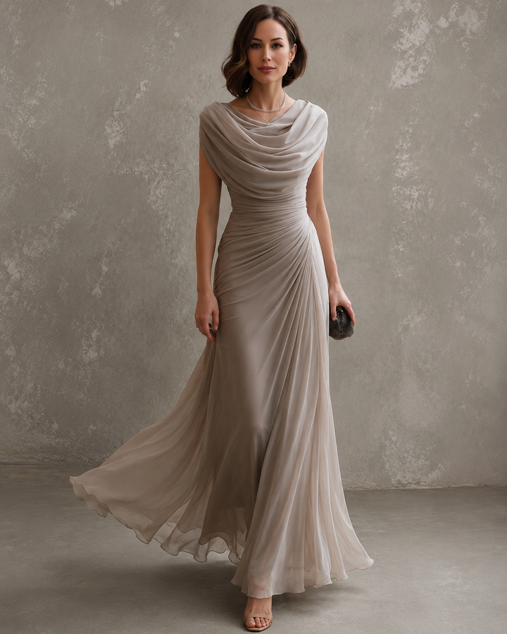 Draped Maxi Dress with Sleeveless Silhouette 1