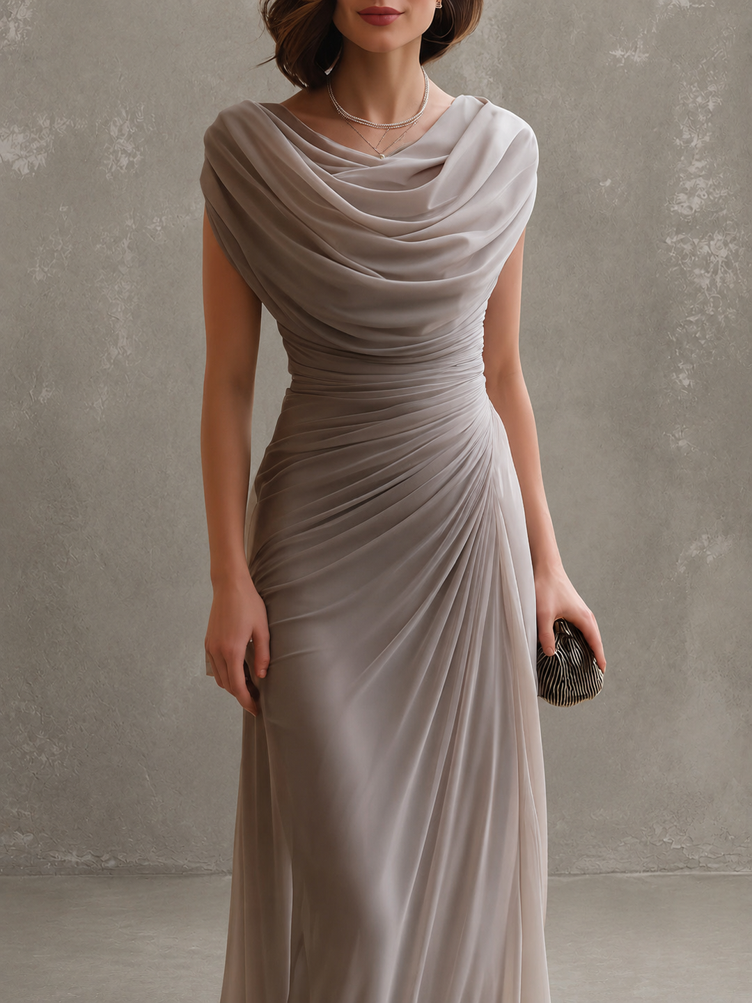 Draped Maxi Dress with Sleeveless Silhouette 7