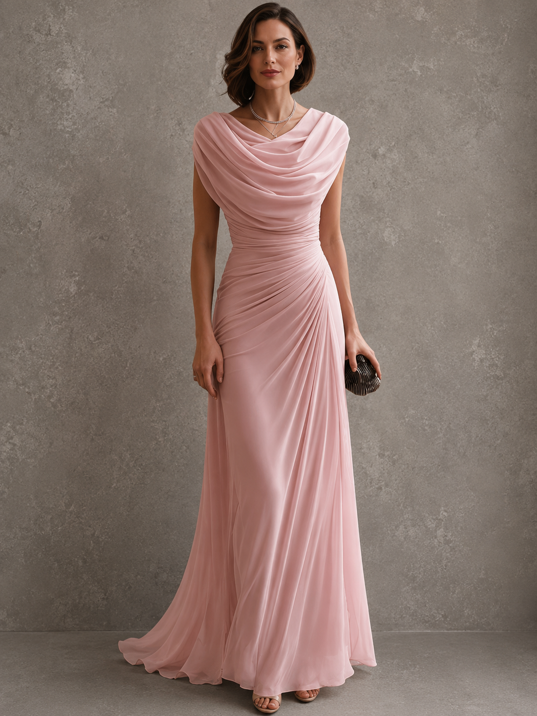 Draped Maxi Dress with Sleeveless Silhouette 3