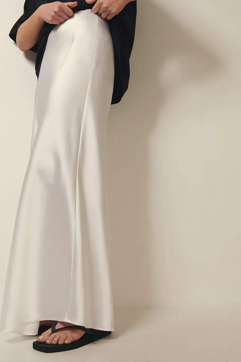 Satin Skirt with High Waist – Elena