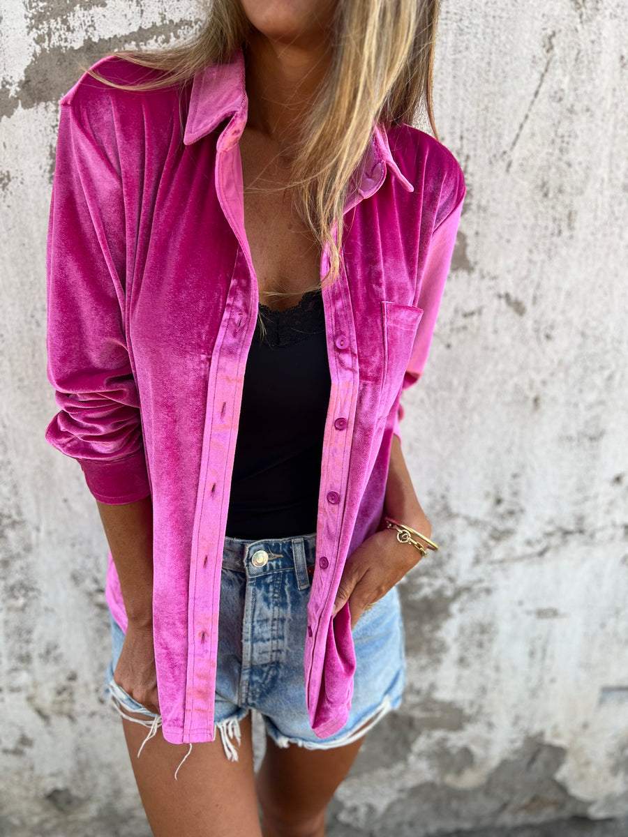 Trendy Fluwelen Blouse met Lange Mouwen - Clara