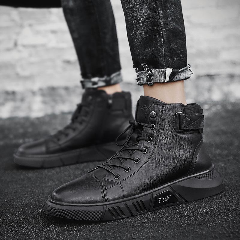 Black Handmade Leather Boots for Men - ShadowStep