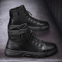 Black Handmade Leather Boots - NoirCraft