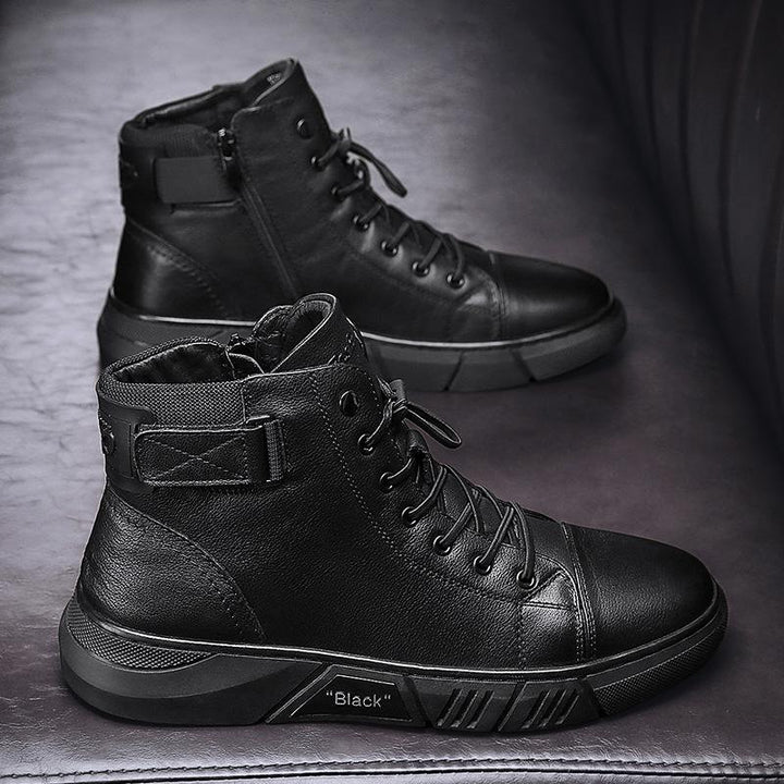 Black Handmade Leather Boots - NoirCraft