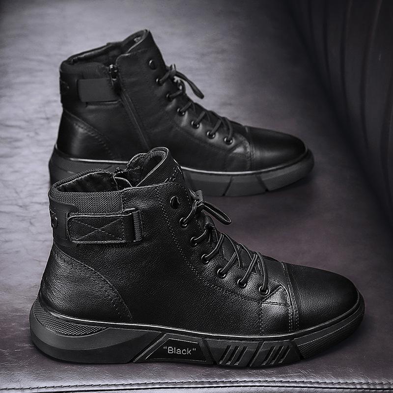 Black Handmade Leather Boots - NoirCraft