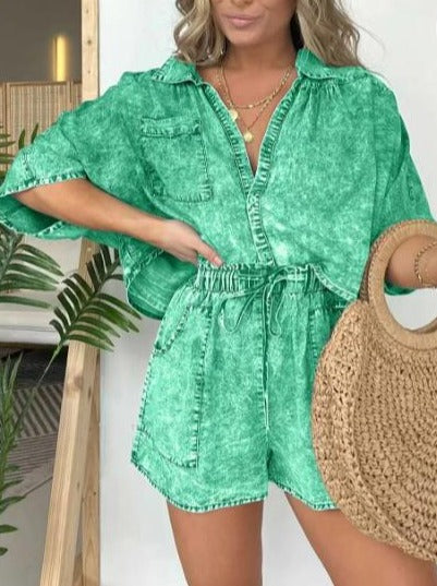 Trendy Women's Summer Set with Short Sleeves – Isabelle