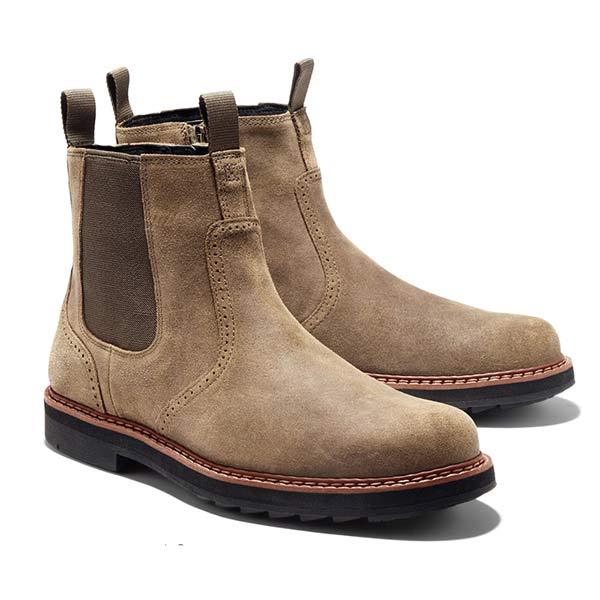 Men's Classic Chelsea Boots in Faux Leather with Elastic Insert – Neron
