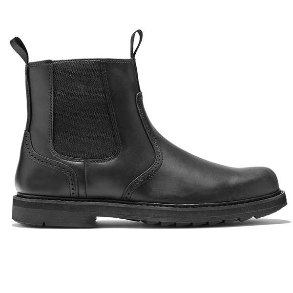 Men's Classic Chelsea Boots in Faux Leather with Elastic Insert – Neron