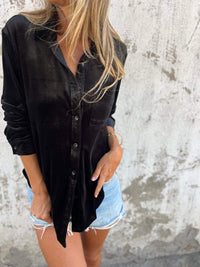 Trendy Fluwelen Blouse met Lange Mouwen - Clara