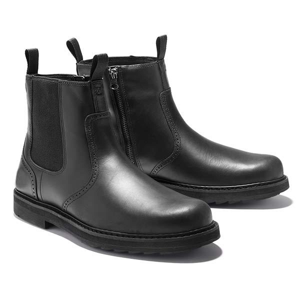 Men's Classic Chelsea Boots in Faux Leather with Elastic Insert – Neron