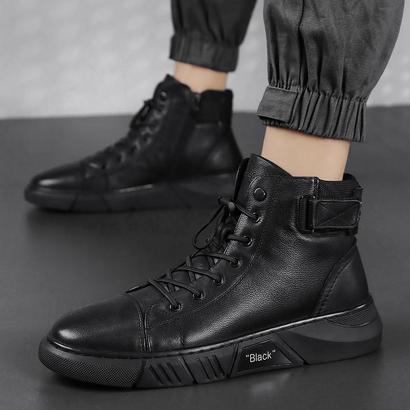 Black Handmade Leather Boots - NoirCraft