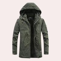 Lined Men's Winter Jacket with Warm Hood - Logan