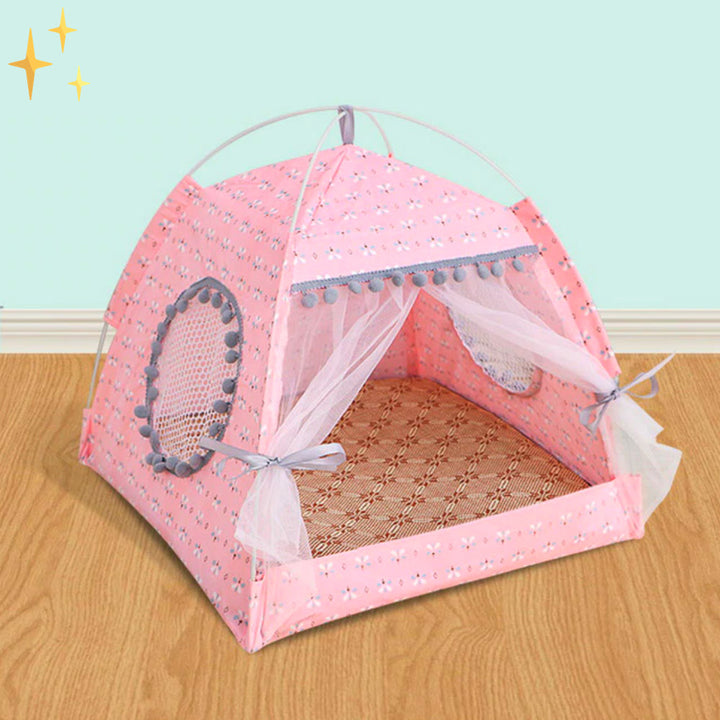 Schattige Huisdieren Tent met Gordijnen - PetTent