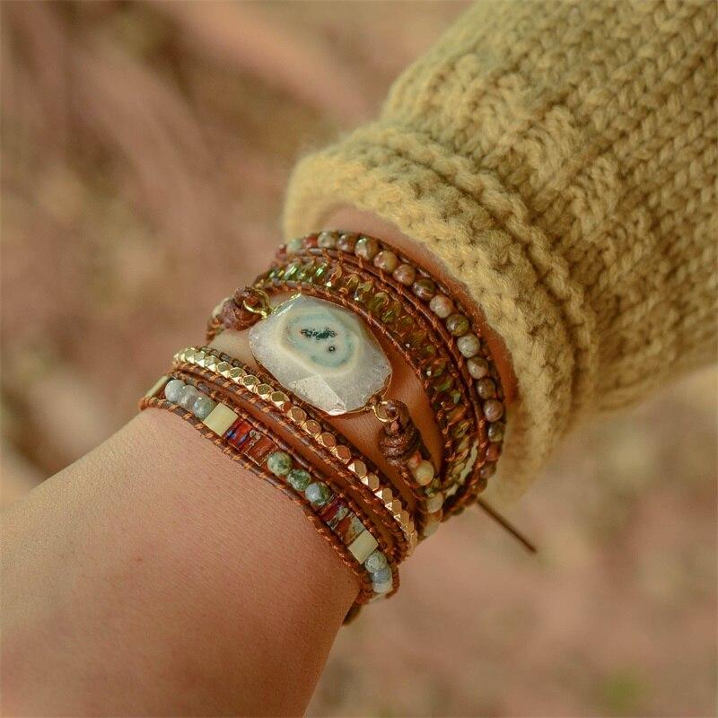 Agate Moonlight Wrap Bracelet - Lunara